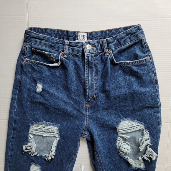 BDG jeans Urban Outfitters high waist distressed blue denim pants loose fit Mom - Picture 9 of 13